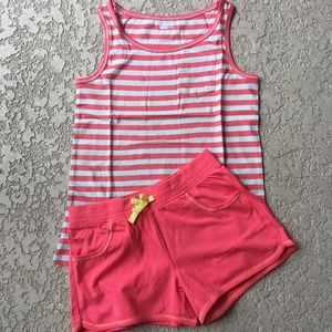 "Tropical Batik" Striped Tank & Matching Shorts